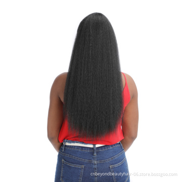Wholesale Private Label Yaki Synthetic Kinky Straight Ponytails Hair Extensions Drawstring  Ponytails
